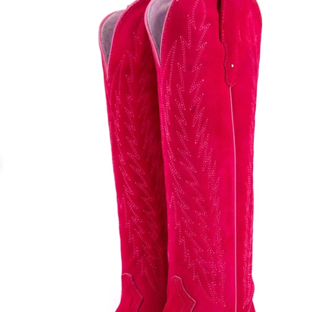 Hot Pink Suede cowgirl boots